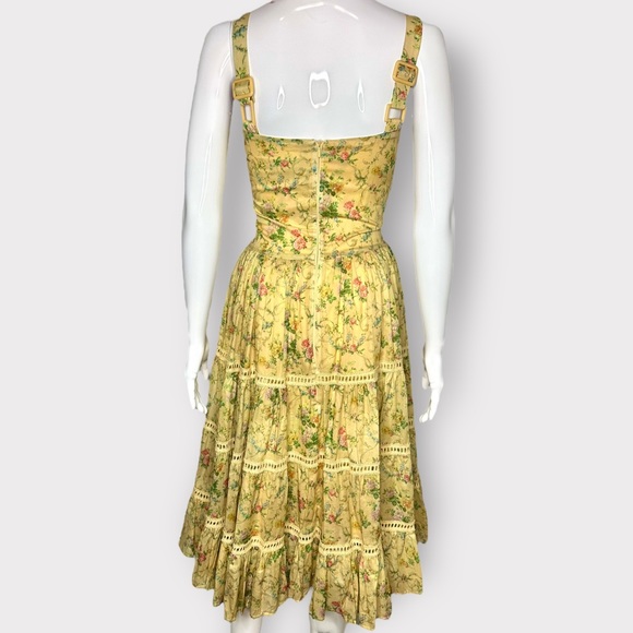 Kitten D’Amour Cottage Core, Fairy, Yellow Floral, Pink Lace Bow Dress - Picture 8 of 11